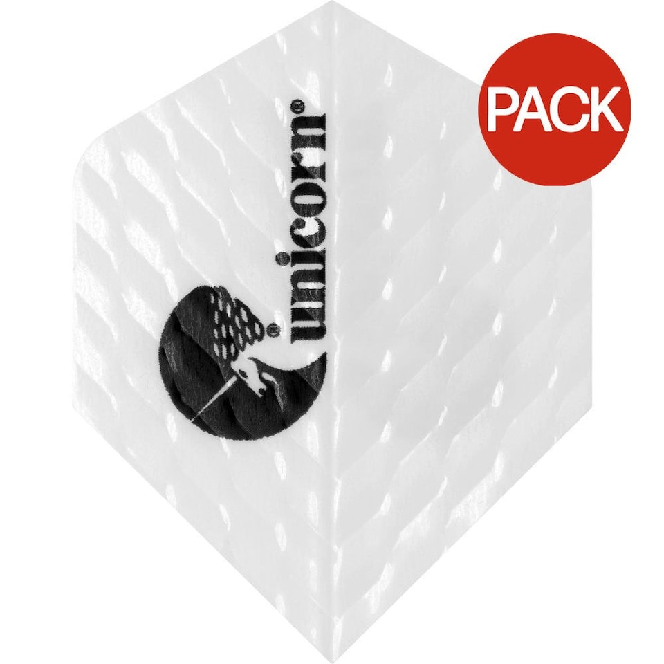 Unicorn Q.100 Plus Dart Flights (Pack of 3) - White - One Size