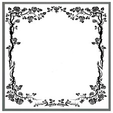 Rose & vine silhouette (Picture Frame) Grey | XS