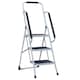 image 1 of Gr8 Home 3 Step Ladder Folding Stool Non Slip Tread Steel Foldable Home DIY With Handrail