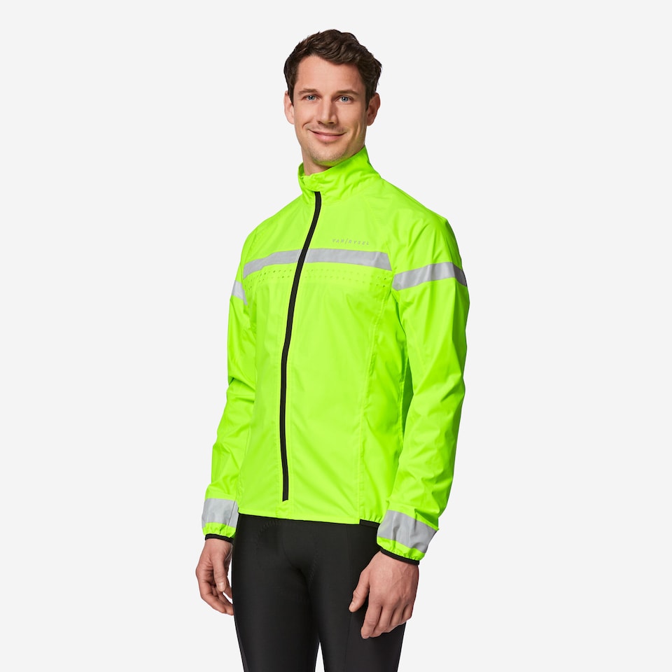 image 1 of Decathlon Men's Long-Sleeved Showerproof Road Cycling Jacket RC 120 Visible
