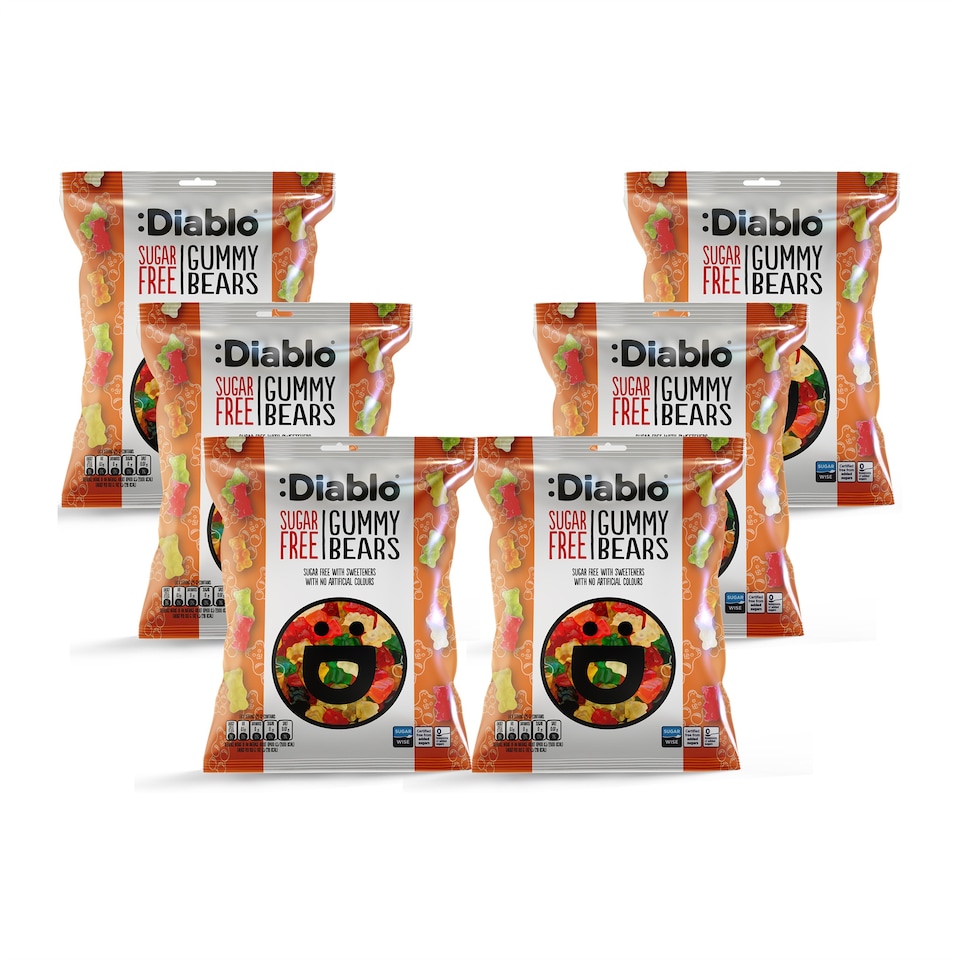 image 1 of Diablo Sugar Free Gummy Bears 75g 6 Pack