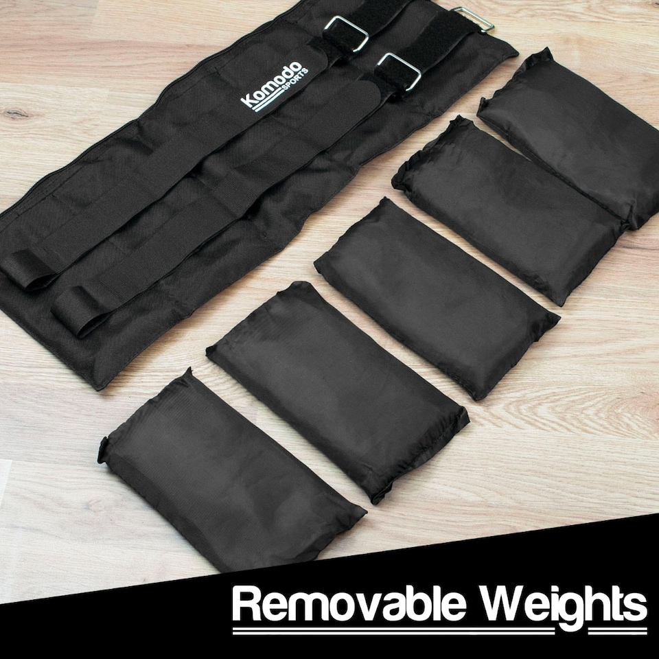 image 1 of Komodo Black Adjustable Ankle Weights - Max 10kg