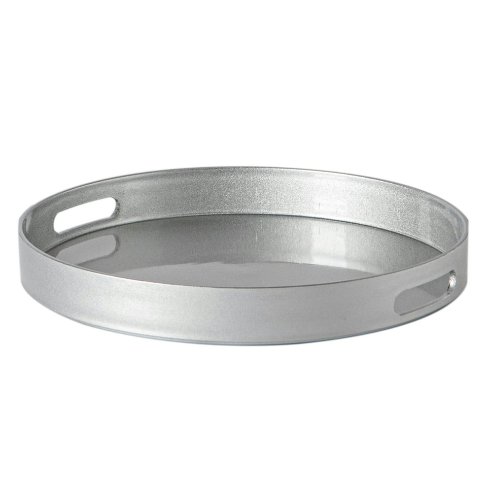 image 1 of Argon Tableware Round Serving Tray - 33cm - Silver Grey