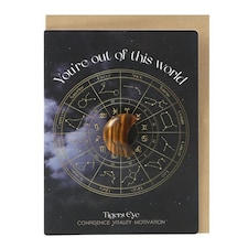 Something Different Out Of This World Tigers Eye Moon Greetings Card - Black/White/Brown - One Size