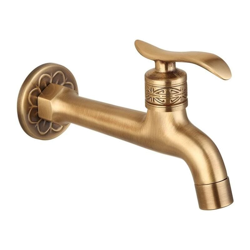 Antique brass bathroom faucet, long handle faucet, retro sink faucets, single handle mixer tap for bathroom