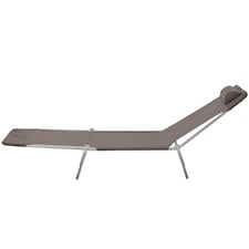 Outsunny Folding Sun Lounger for Garden, Texteline Reclining Sun Bed with 5 Position Adjustable Backrest, Headrest, Portable Garden Lounger Recliner Chair for Beach, Patio, Camp, Coffee
