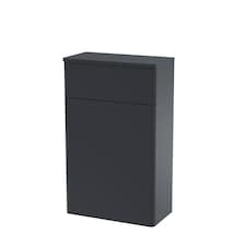 Bathroom Floor Concealed Cistern WC Toilet Unit, Dark Grey, 500mm | Grey | Satin Soft Black | 253 x 500 x 818mm | 1