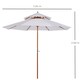image 5 of Outsunny 2.7 m Garden Parasol Umbrella, Double Tier Garden Umbrellas Outdoor Sun Umbrella Sunshade Bamboo Ribs, White