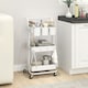 image 7 of HOMCOM 3-Tier Utility Cart, Rolling Serving Trolley with Baskets, White