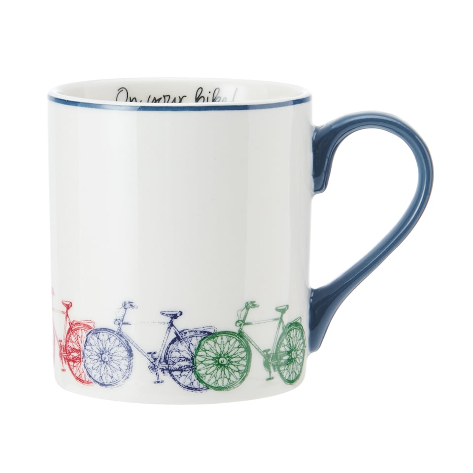 image 1 of Mikasa Bike Straight-Sided Porcelain Mug, 280ml | White
