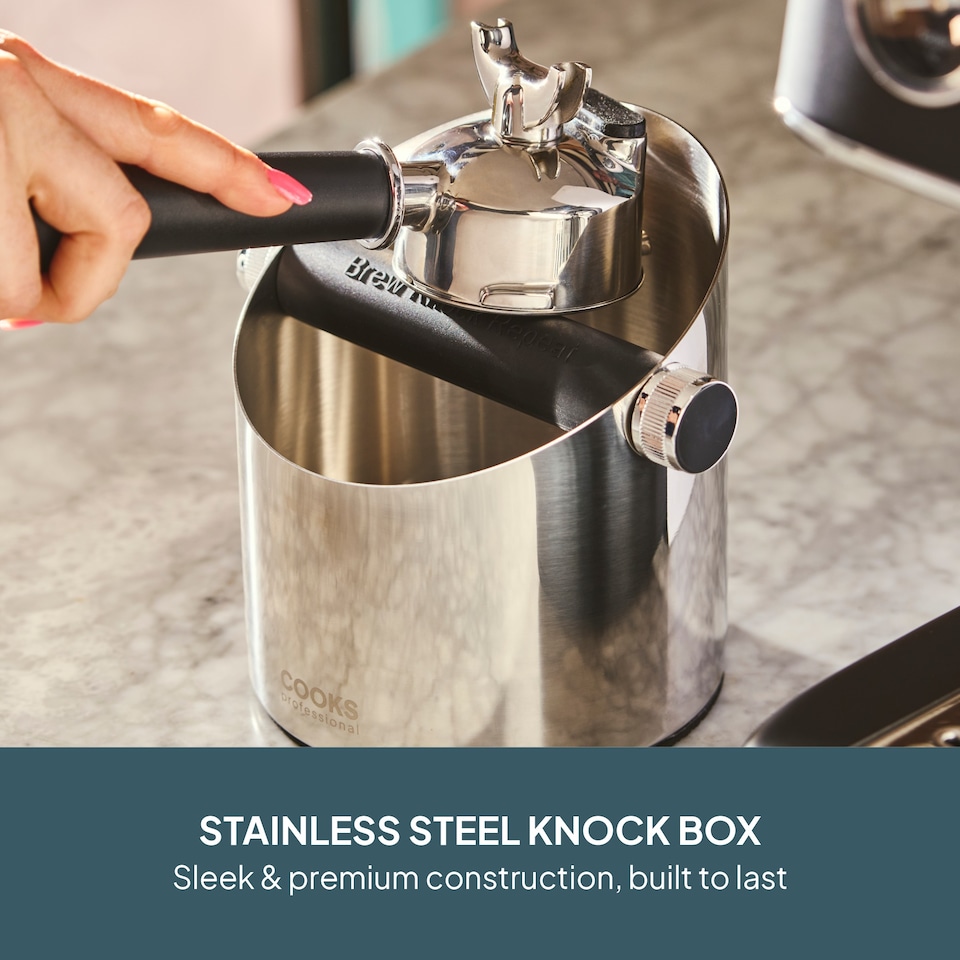 image 1 of Cooks Professional Steel Espresso Knock Box - Coffee Grounds Bin