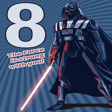 Star Wars Darth Vader 8th Birthday Card