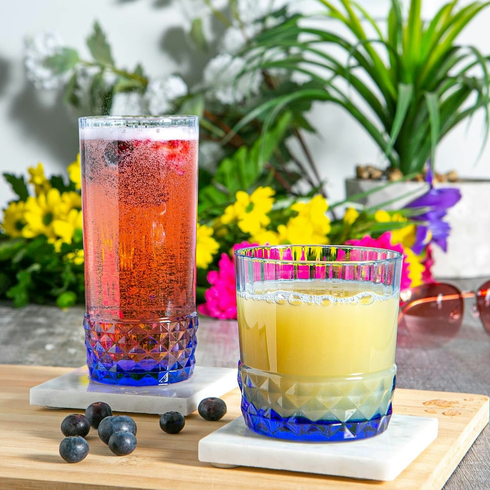 image 1 of Bormioli Rocco 12 Piece America '20s Large Glassware Set - Sapphire Blue Blue