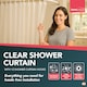 image 3 of Clear Shower Curtain 180x180cm with 12 Hooks Waterproof Plastic Bath Liner with Rust Proof Grommets Anti Mould and Easy to Install
