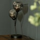 image 2 of ValueLights Aria Matte Black 2 Way Table Lamp with Smoked Grey Globe Shades