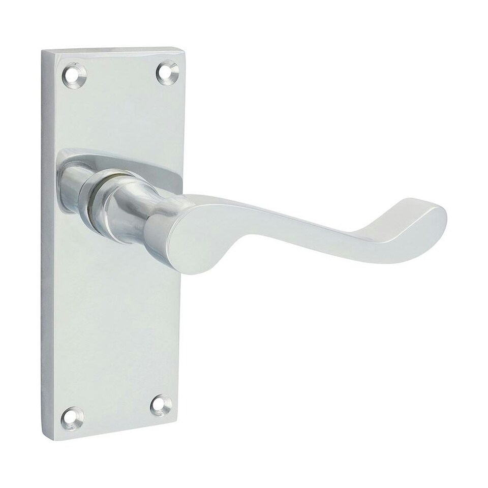Timco - Victorian Scroll Latch Handles - Polished Chrome (Size 114 x 42 - 2 Pieces) Chrome