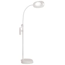 PURElite Magnifying LED 3in1 Lamp - Table, Floor & Clip-on Light, Dimmable, Flexible for Needlework, Sewing, Crafting & Reading | White