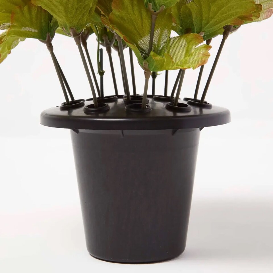 image 1 of Homescapes Artificial Foxtail Autumn Flowers in Grave Vases, Set of 2