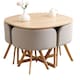 image 6 of Space Saving Dining Table with 4 Chairs Set, Dining Room Furniture