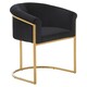 image 2 of Interiors by Premier Black Velvet Dining Chair with Arms, Matte Gold Base Armchair for Dinner, Dining Room, Home and Office