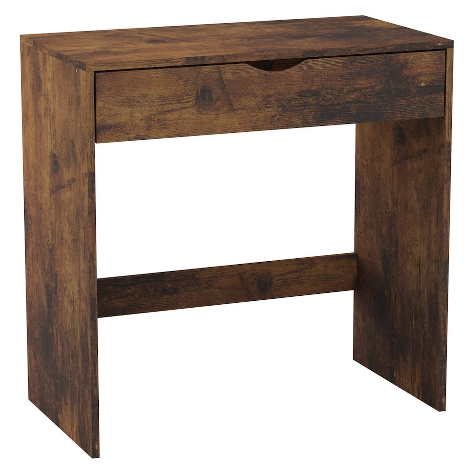 image 1 of 1 Drawer Dressing Table Console Desk, 75 x 40 x 75 cm | Brown | Rustic Brown & Rustic Brown | 9 x 42.5 x 77.5 | 1