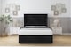 image 2 of Sloomy Dior Black Naples Divan Bed Base No Drawers With 54 Inch Wingback Headboard | Black | Black | Small Double | 1