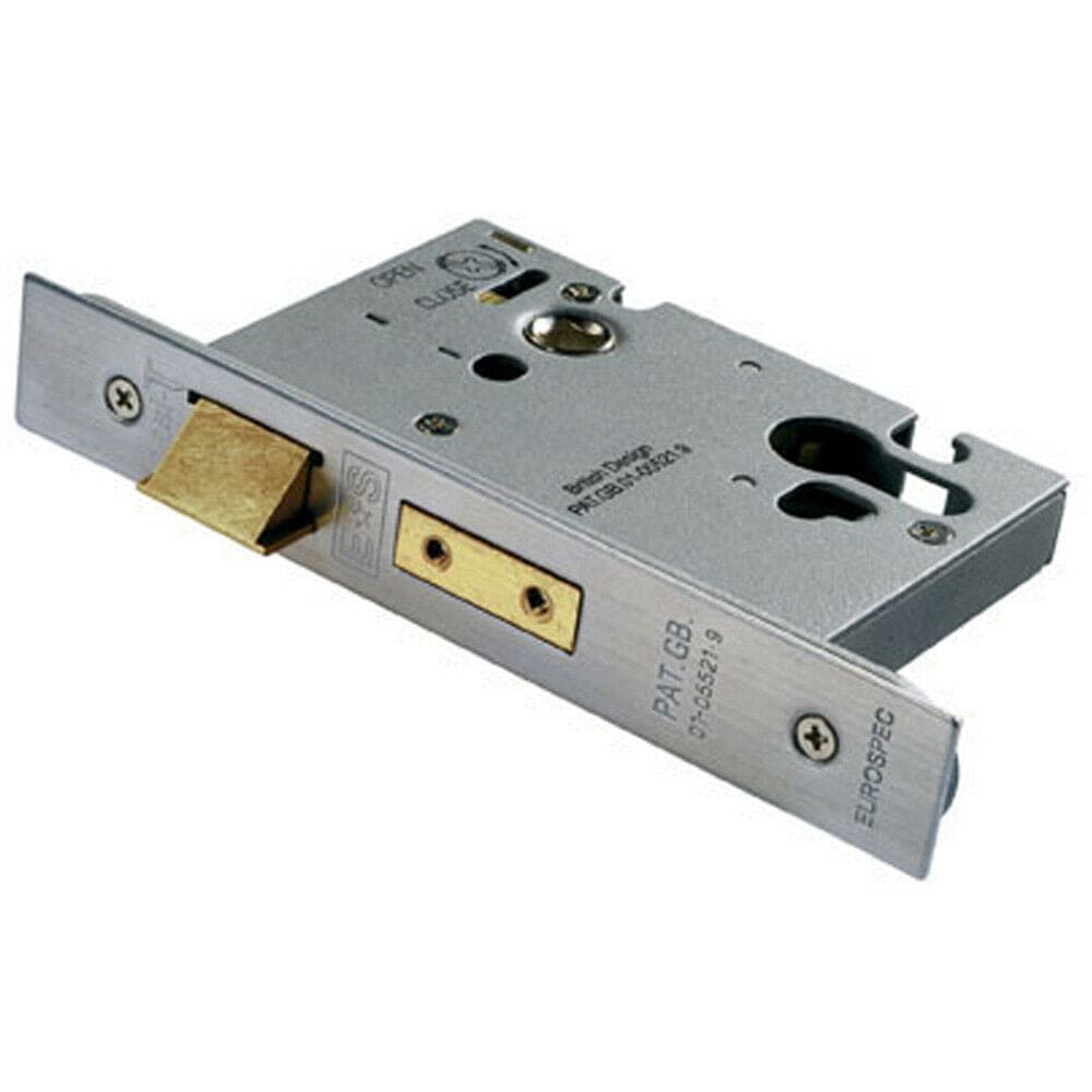 Loops Euro Profile Architectural Sashlock 64mm Satin Stainless Steel Door Latch in Metallics