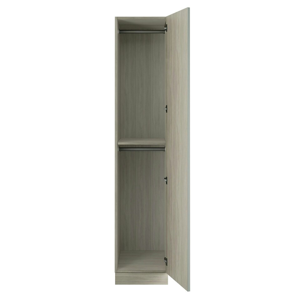 image 1 of Classic Square Panel Sage Green Single Wardrobe with Double Rail Green