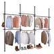 image 1 of House of Home Telescopic Clothes Rail Triple Wardrobe Hanging Rack Adjustable Storage Black | Black | Not provided