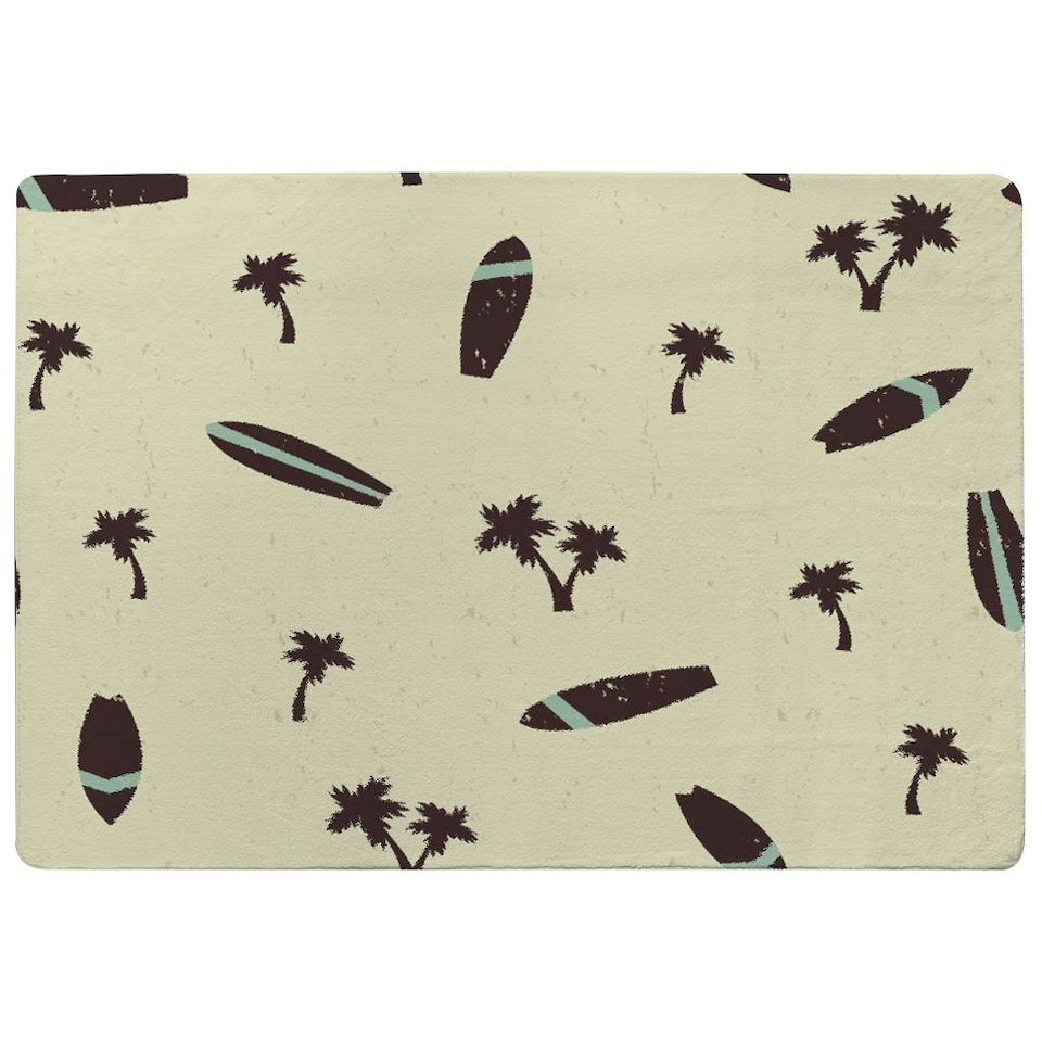 image 1 of Surf Board & Palm Silhouettes (Rug) Multi | XL: 160x230cm