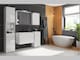image 8 of White Bathroom Cabinet Freestanding Storage Unit with Drawer White Gloss Slim Narrow 400mm Floor Unit Spice