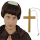 image 4 of Medieval Monk Costume With Wig Brown | S