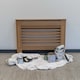 image 1 of JSH Radiator Cover Unpainted Horizontal Slat Wood MDF - Medium - 112cm (W) x 81.5cm (H) x 19cm (D) | Brown