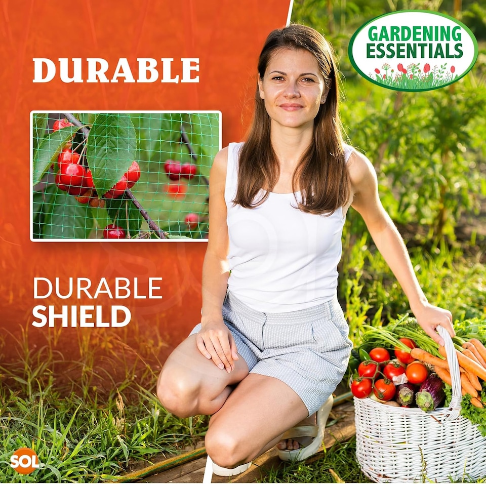 image 1 of Versatile Green Garden Netting 2m x 10m – Durable Weatherproof Anti-Bird Mesh for Plants, Fruit, Vegetables, Grass Seed, Ponds & Shrubs