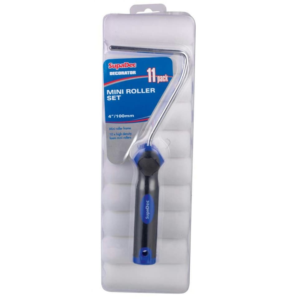 image 1 of SupaDec Mini Paint Roller Set (Pack of 11) - Blue/Black - One Size