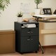 image 2 of HOMCOM 60cm Filing Cabinet with Drawers and Open Shelf, Black