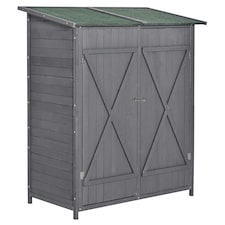Outsunny Garden Storage Shed Tool Organizer, 139x75x160cm, Grey