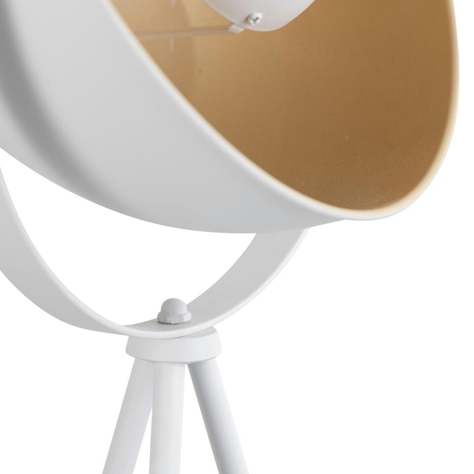 image 1 of Pair of Retro White Tripod Table Lamps White | Gold