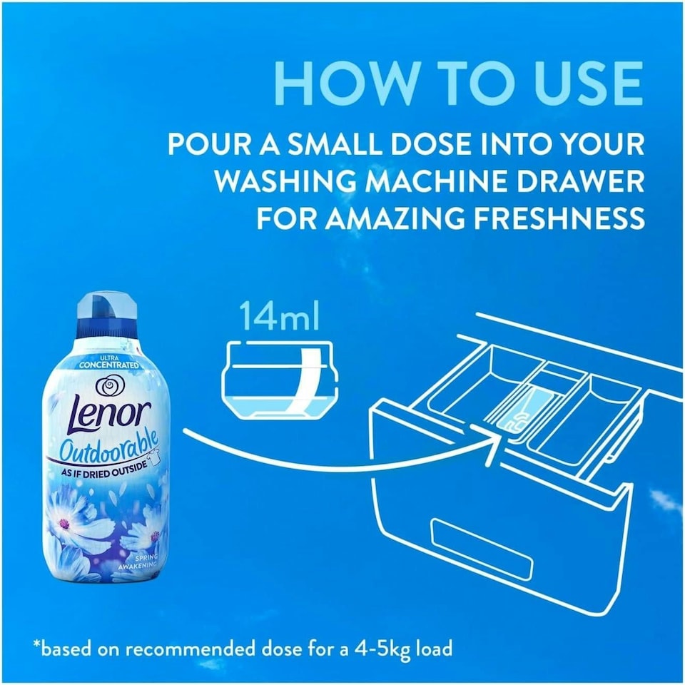 image 1 of Lenor Outdoorable Fabric Conditioner Liquid 33 Washes Spring Awakening 462ml