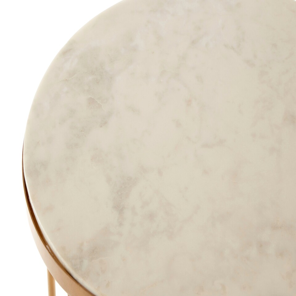 image 1 of Shalimar Round Marble Top Side Table Gold