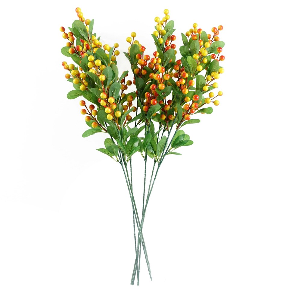 image 1 of 70cm Artificial Orange Berry Spray