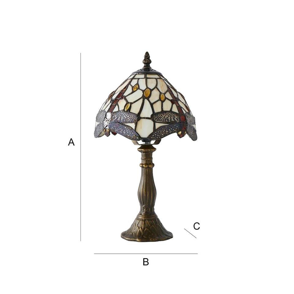 image 1 of ValueLights Tiffany Multicolour Table Lamp