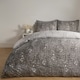 image 2 of OHS Willow Print Reversible Duvet Quilt Cover and Pillowcase Set, King - Grey