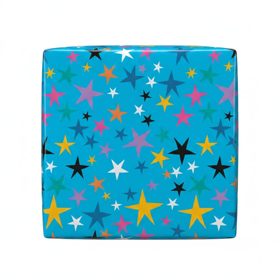 image 1 of Colourful Stars Gift Wrapping Paper Roll 3m