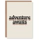 image 1 of Adventure Awaits Retro Rainbow Font Typography Leaving Greeting Card