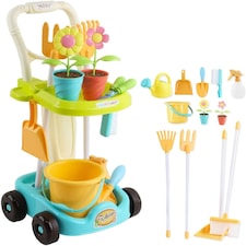 26 Pcs Gardening Tools and Trolley Play Set
