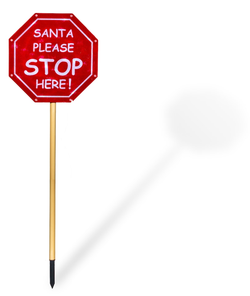 image 1 of Outdoor LED Santa Stop Here Sign, Inc Timer