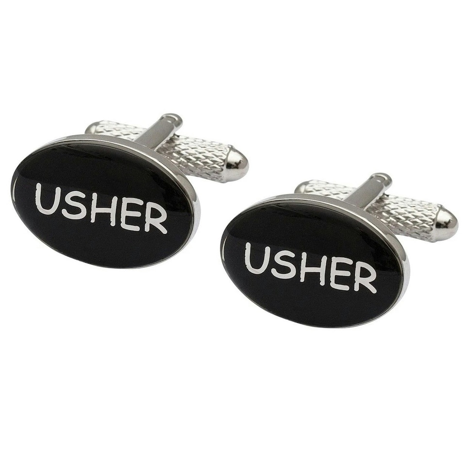 image 1 of Usher Cufflinks - Onyx Art CK59 Wedding Cuffs