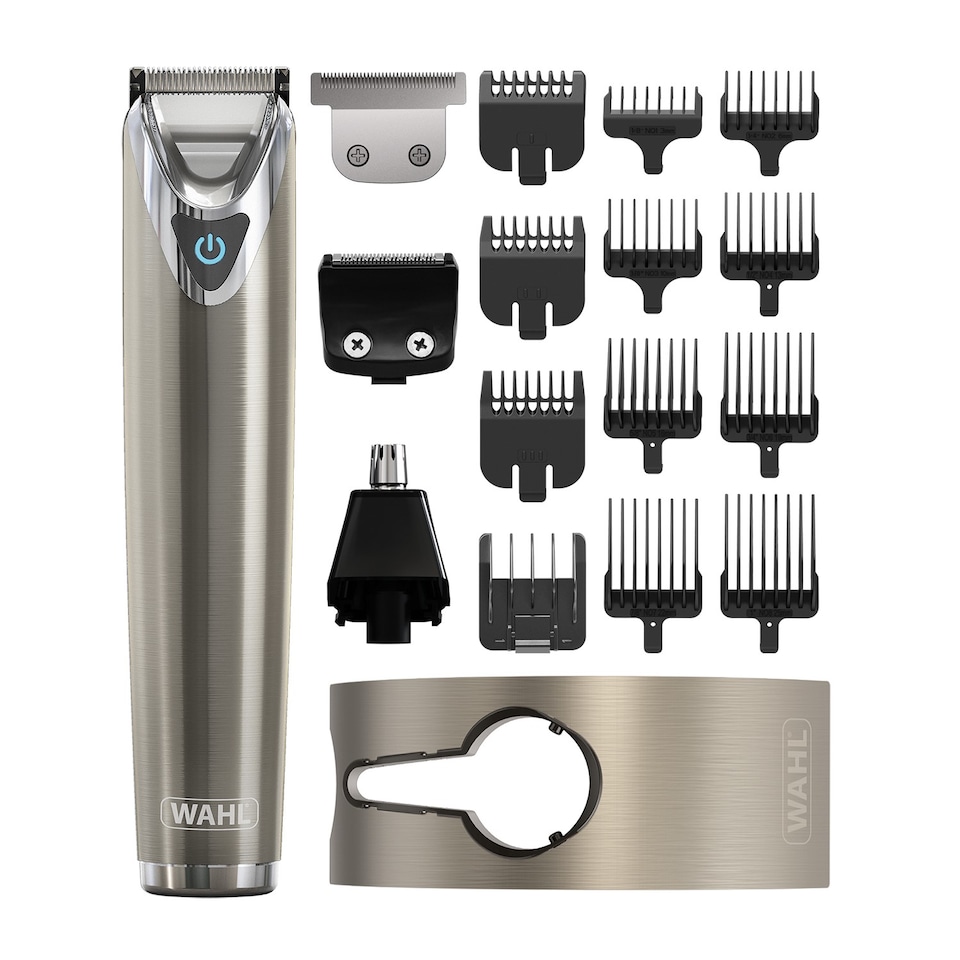 image 1 of Wahl Stainless Steel 9in1 Multigroomer Hair Trimmer Kit Titanium Finish 3025735