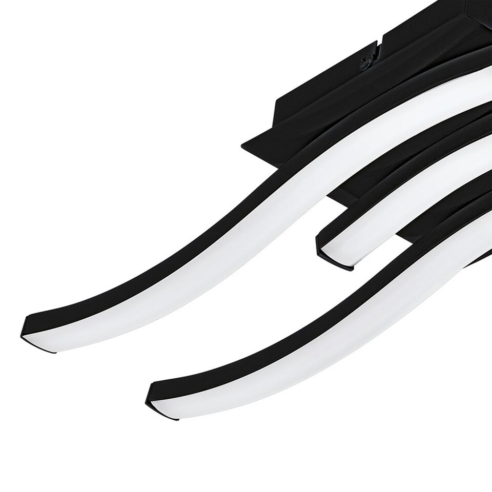image 1 of EGLO Basic Cabezas-E Black Steel & Plastic 3 Flame Wall/Ceiling Light, 3000K